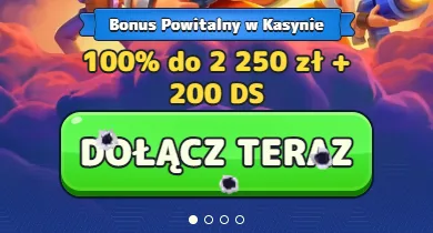 Kasyno Pistolo – karta bonusu powitalnego 100% do 2 250 zł + 200 DS z zielonym przyciskiem