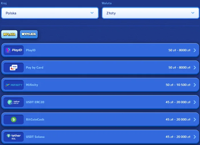 Pistolo Kasyno – kasa dla kraju Polska i waluty złoty: PlayID, karta, MiFinity, kryptowaluty z limitami